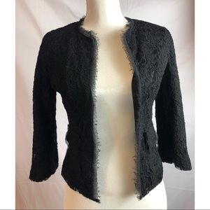 Express 3/4 length lace fitted shrug. Size 2.